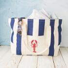 Cathy's Concepts Lobster Navy Striped Canvas Tote Bag
