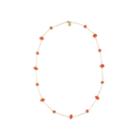 Liz Claiborne Gold-tone Orange Stone Long Strand Necklace