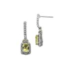 Shey Couture Yellow Quartz Sterling Silver Antiqued Dangle Earrings