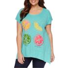 St. John's Bay Short Sleeve Scoop Neck T-shirt-womens Plus