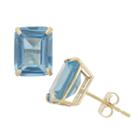 Lab Created Blue Aquamarine 10k Gold 9mm Stud Earrings