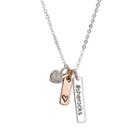 Footnotes She Rocks Womens Clear Crystal Heart Pendant Necklace