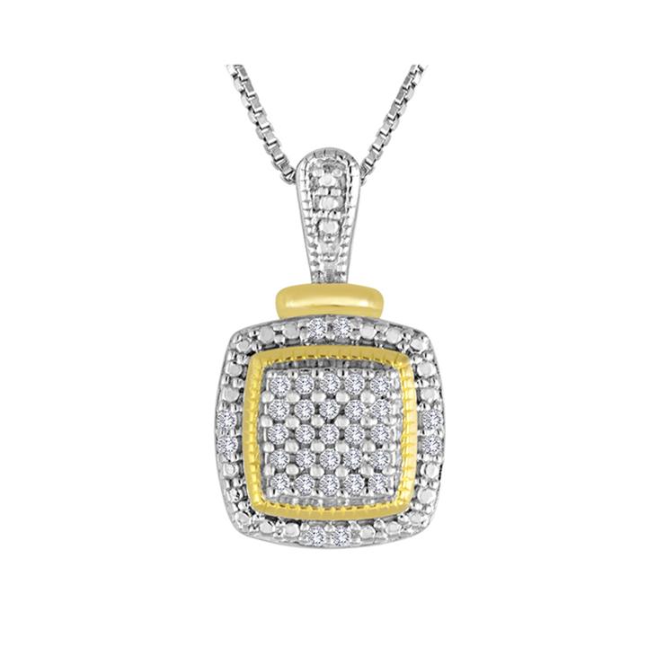 1/10 Ct. T.w. Diamond Two-tone Frame Pendant Necklace