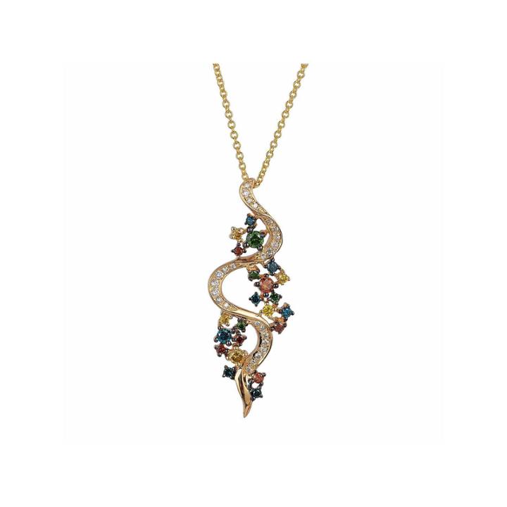 Grand Sample Sale By Le Vian 1/2 Ct. T.w Vanilla Diamonds, Cherryberry Diamonds & Blueberry Diamonds In 14k Honey Gold Pendant Necklace