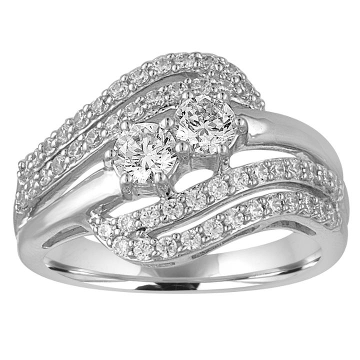 Two Forever Womens 1 Ct. T.w. Round White Diamond 10k Gold Engagement Ring