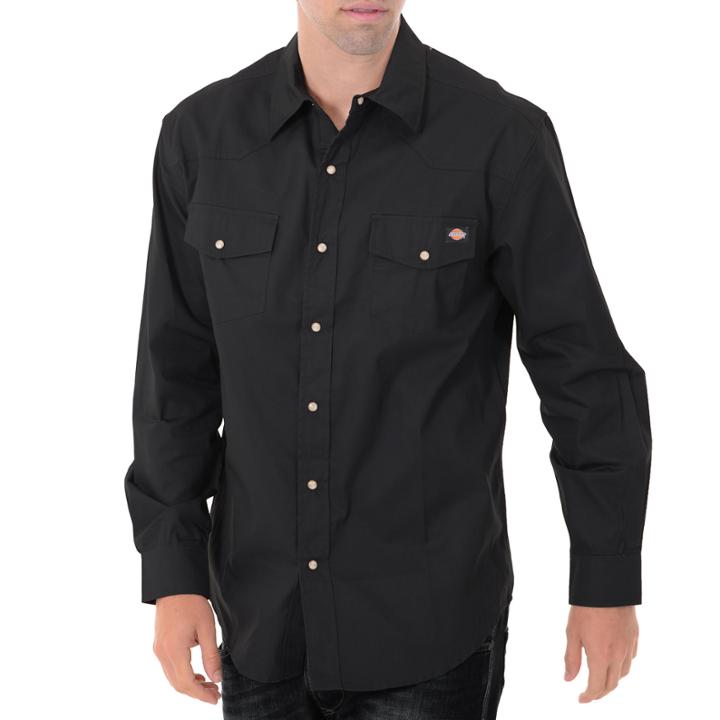 Dickies Not Applicable Long Sleeve Button-front Shirt-big