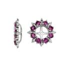 Genuine Rhodiolite Garnet And Diamond Accent Earring Jackets
