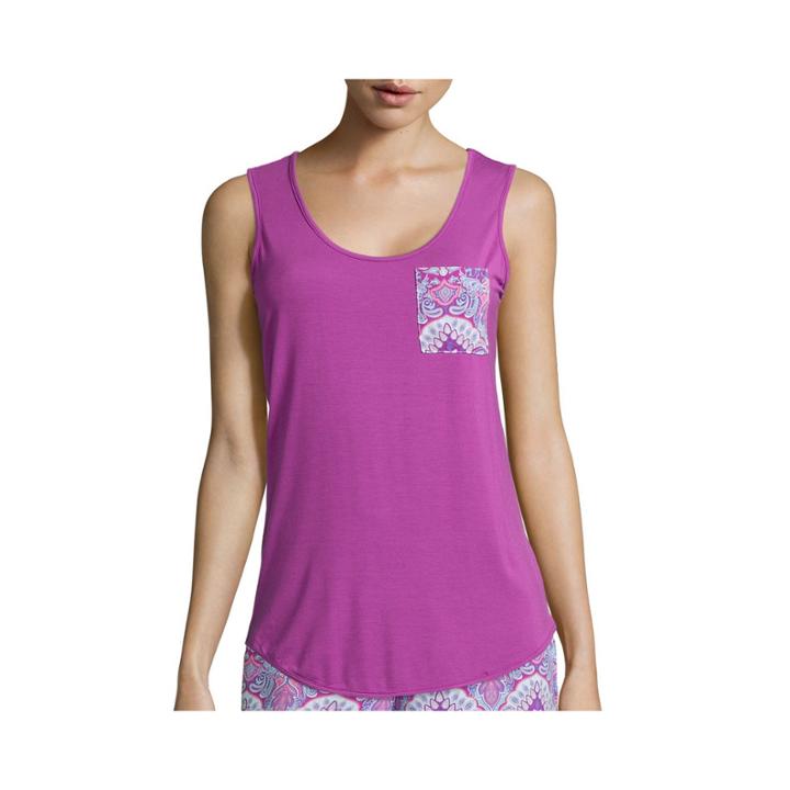 Black Butterfly Printed Sleep Tank Top