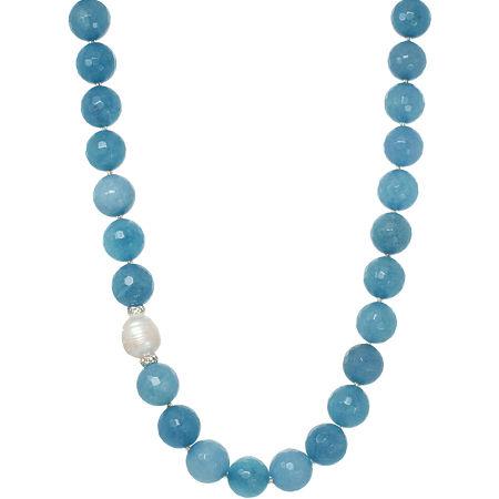 Rox By Alexa Genuine Aquamarine Beaded Necklace