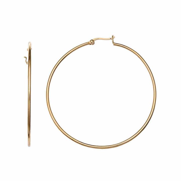 Gold Reflection 50mm Circle Hoop Earrings