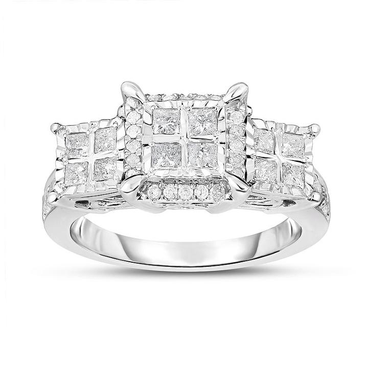 Womens 1 Ct. T.w. Genuine Diamond Engagement Ring