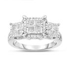 Womens 1 Ct. T.w. Genuine Diamond Engagement Ring