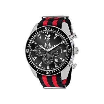 Jivago Timeless Mens Black And Red Strap Watch