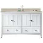 59-in. W Floor Mount White Vanity Set For 3h8-in. Drilling Beige Top White Um Sink