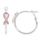 Mixit&trade; Pink Ribbon 30.5mm Hoop Earrings