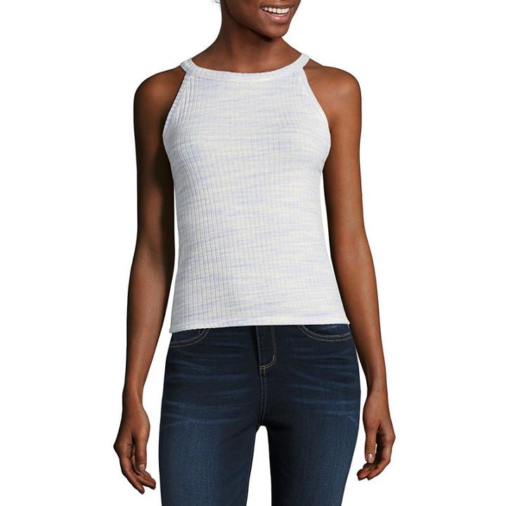 Arizona High Neck Knit Tank Top-juniors