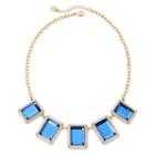 Monet Frontal Blue Gold-tone Necklace