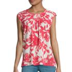St. John's Bay Sleeveless Floral Ladder-trim Blouse - Tall