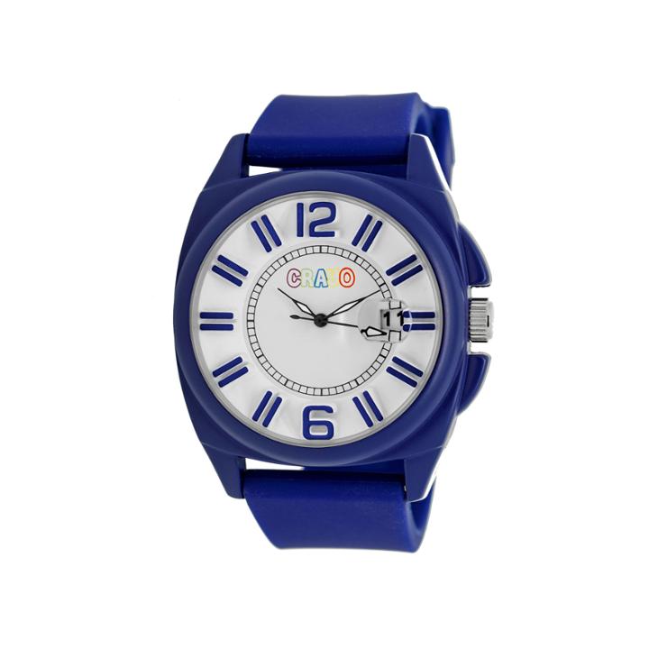Crayo Sunset Blue Silicone-band Watch With Date Cracr3305