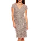 Scarlett Cap-sleeve Lace Sheath Dress - Petite