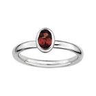 Personally Stackable Oval Genuine Garnet Ring