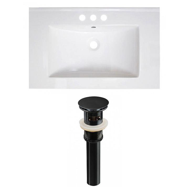 30-in. W 3h4-in. Ceramic Top Set In White Color -overflow Drain Incl.