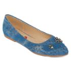 Hot Kiss Blue Bell Womens Ballet Flats