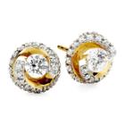 1 Ct. T.w. Diamond Spiral 10k Yellow Gold Stud Earrings