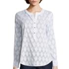 Liz Claiborne Long-sleeve Roll-tab Henley Shirt - Tall