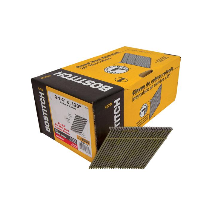 Bostitch Stanley S12d-fh 3-1/4 Smooth Shank 28 Stick Framing Nails 2000 Count