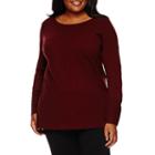 Worthington Wavy Stitch Pullover Sweater - Plus