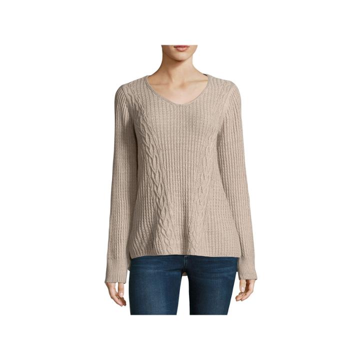 St. John's Bay V-neck Long Sleeve Pullover Sweater