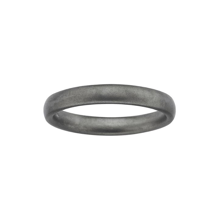 Personally Stackable Black Sterling Silver Square-edge Satin Ring