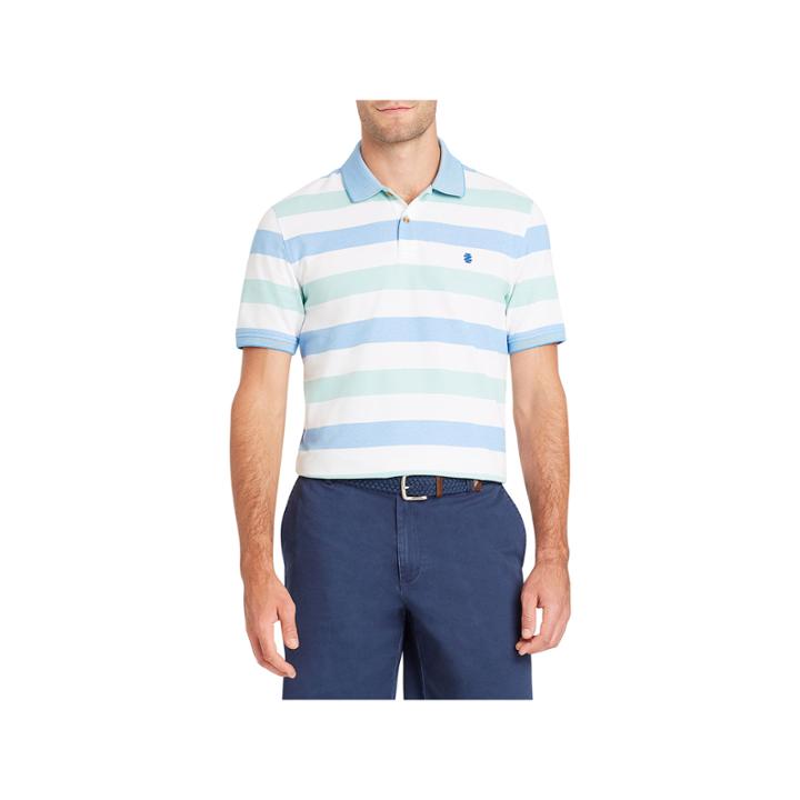 Izod Advantage Short Sleeve Stripe Pique Polo Shirt