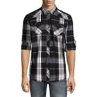 I Jeans By Buffalo Long Sleeve Plaid Button-front Shirt