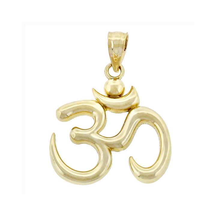Religious Jewelry 14k Yellow Gold Ohm Sign Charm Pendant