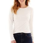 St. John's Bay Long-sleeve Essential Crewneck T-shirt