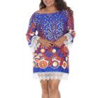 White Mark Lenora Polka Dot Sheath Dress - Plus