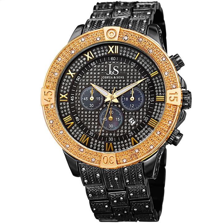 Joshua & Sons Mens Black Strap Watch-j-121bkyg