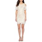 Ronni Nicole Elbow Sleeve Cold Shoulder Lace Shift Dress