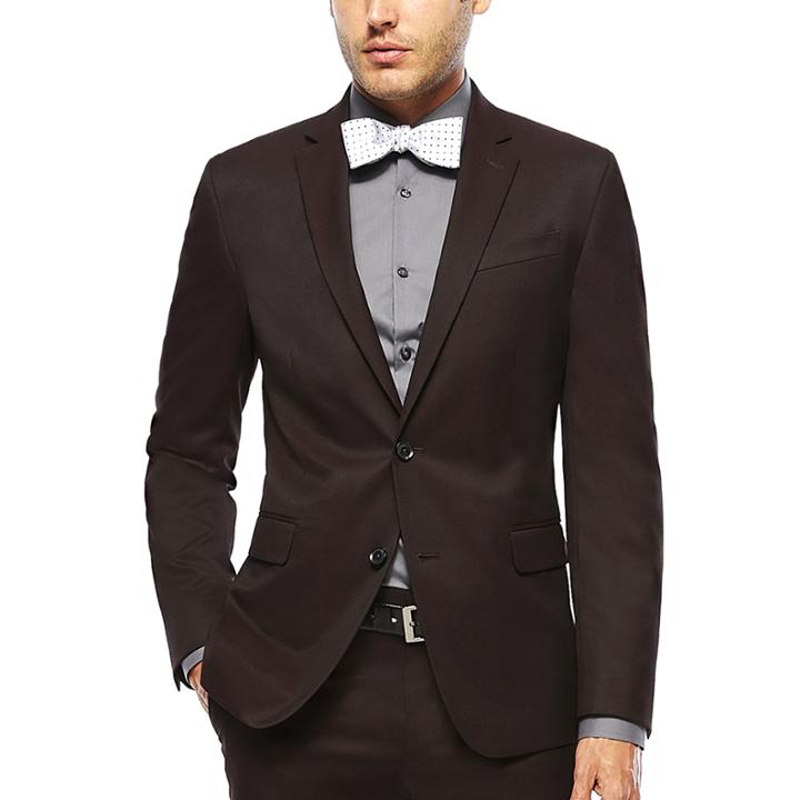 Jf J. Ferrar Burgundy Twill Suit Jacket - Super Slim Fit
