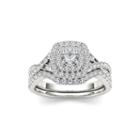 7/8 Ct. T.w. Diamond 10k White Gold Bridal Ring Set