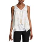 By & By Sleeveless V Neck Knit Blouse-juniors