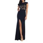 Demure Prom Evening Gown With Thigh High Slit