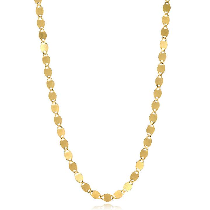 Made In Italy 14k Gold Solid Link 16 Inch Chain Necklace