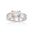Diamonart Womens 1 7/8 Ct. T.w. White Cubic Zirconia 14k Gold Over Silver Cocktail Ring