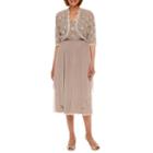 R & M Richards 3/4 Sleeve Lace Jacket Dress-petites