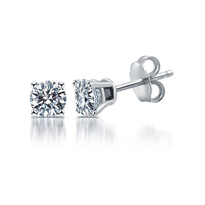 1 1/4 Ct. T.w. Genuine White Diamond 5.4mm Stud Earrings