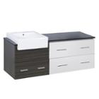 60.75-in. W Wall Mount White-dawn Grey Vanity Setfor 1 Hole Drilling Black Galaxy Top