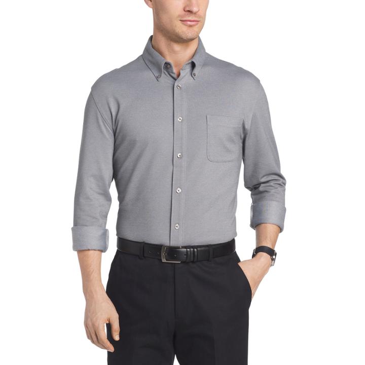 Van Heusen Long Sleeve Traveler Button Front Kint